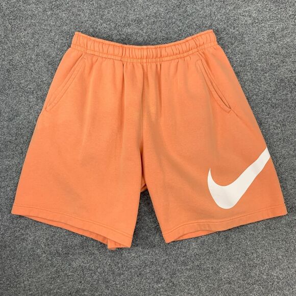 Nike Sportswear Club Short Mens M Orange Elasticated Drawstring Waist Bold Logo - Picture 2 of 15